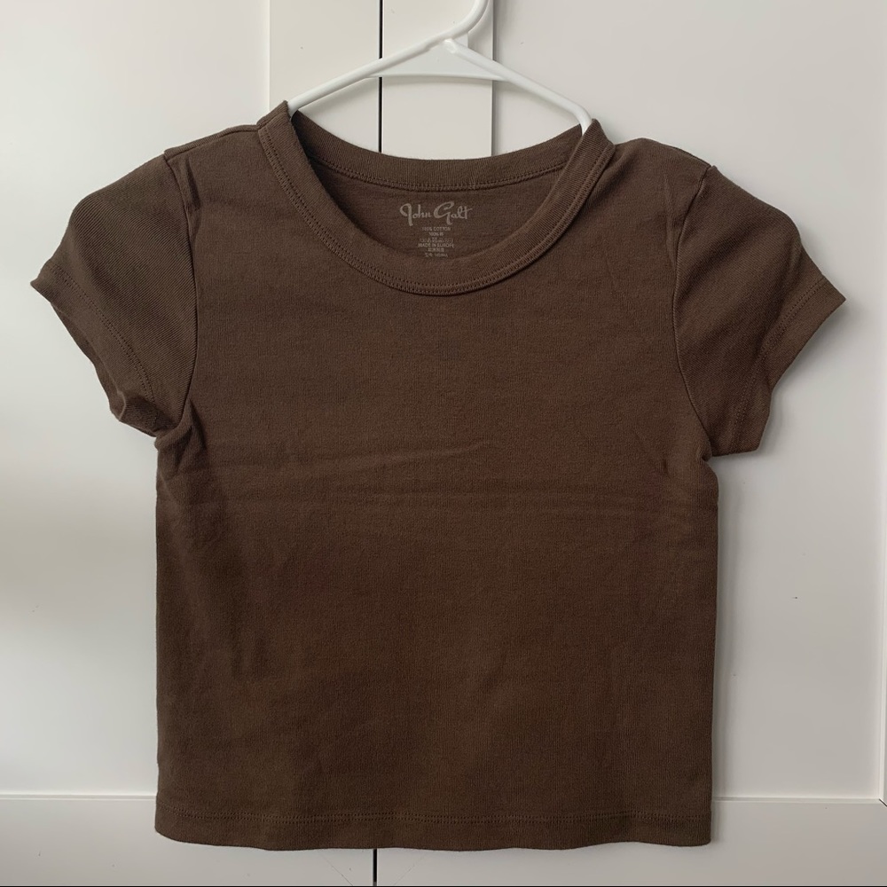Brandy Melville John Galt Brown Baby Tee